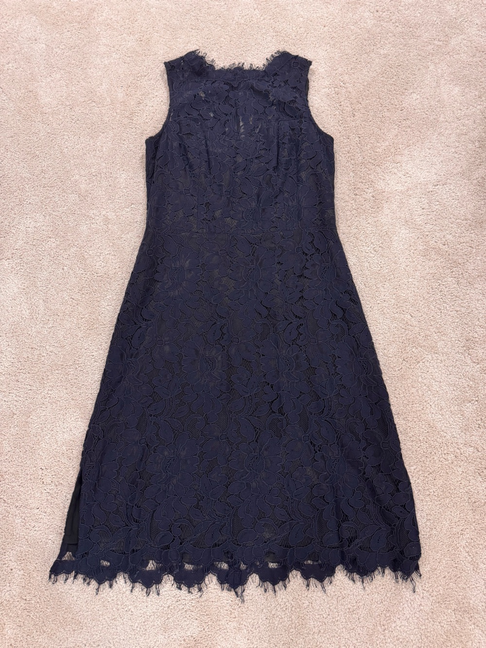 Navy Lace Sheath Dress